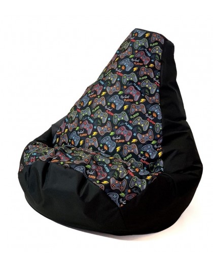 Sako bag pouffe Pear print black-pad player L 105 x 80 cm