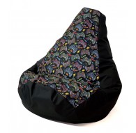Sako bag pouffe Pear print black-pad player L 105 x 80 cm