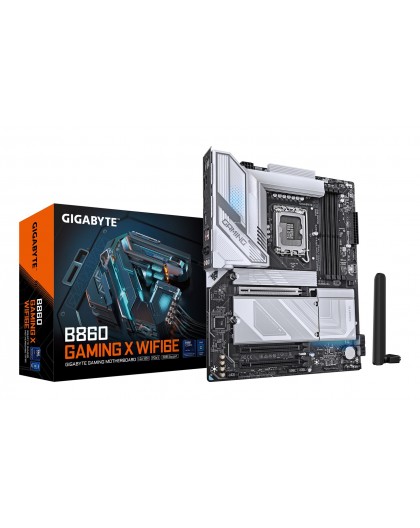 GIGABYTE B860 GAMING X WIFI6E Motherboard - Intel Core Ultra Series CPUs, 12+1+2+1 Phases VRM, up to 9066MHz DDR5, 1xPCIe 5.0 + 
