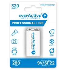 Rechargeable batteries everActive Ni-MH 6F22 9V 320 mAh Professional Line