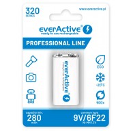 Rechargeable batteries everActive Ni-MH 6F22 9V 320 mAh Professional Line
