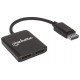 Manhattan DisplayPort 1.2 kuni 2-Port DisplayPort 1.2 jaotushub, MST, 4K@30Hz, USB-A toitega, video seina funktsioon, must, MST 