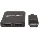 Manhattan DisplayPort 1.2 kuni 2-Port DisplayPort 1.2 jaotushub, MST, 4K@30Hz, USB-A toitega, video seina funktsioon, must, MST 