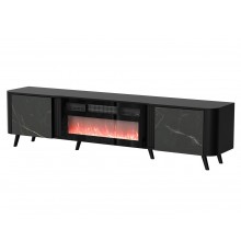 Cama RTV cabinet Volare 200 x 39 x 49 cm black/san sebastian + fireplace
