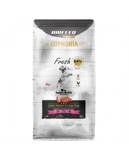 EUPHORIA Fresh Junior Medium & Large dogs Turkey with rabbit - dry dog food - 12kg