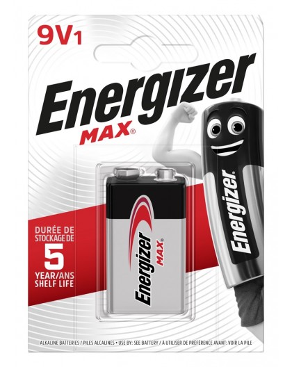 ENERGIZER BATTERY Max 426660 9V 6LR61, 1 piece, Eco pack
