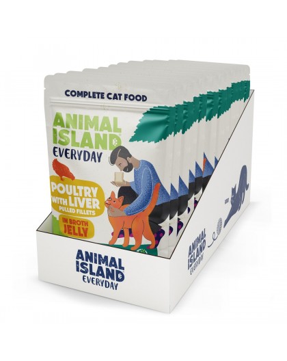 ANIMAL ISLAND Everyday Poultry and liver in jelly - wet cat food - 12 x 85g