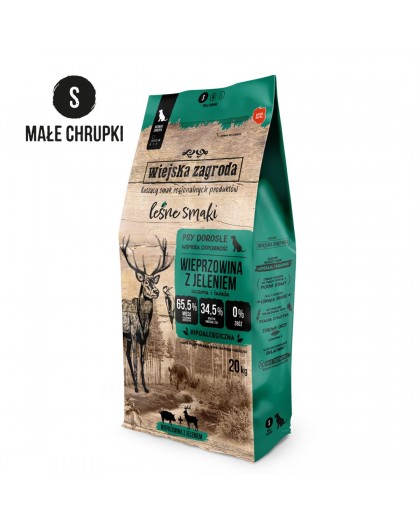 WIEJSKA ZAGRODA Pork with Venison S – dry dog food – 20kg