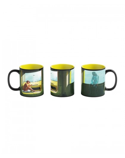 Heat Reveal Mug Good Loot Cyberpunk 2077 Game Art Chronicles - V & Edward Hopper 450 ml Black, Yellow