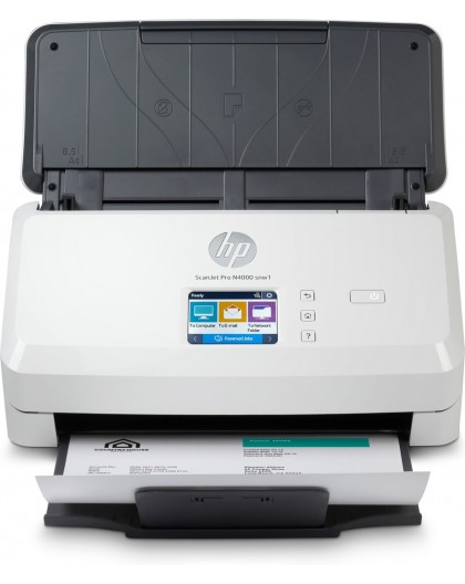 HP Scanjet Pro N4000 snw1 Lehtedest Skanner 600 x 600 DPI A4 Must, Valge