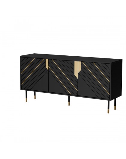 Cama 3D MOUNTAIN chest of drawers 154x40x72 black + gold