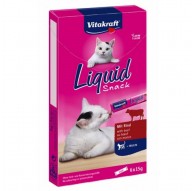 VITAKRAFT Cat Liquid-Snack with beef - cat treats - 6 x 15g