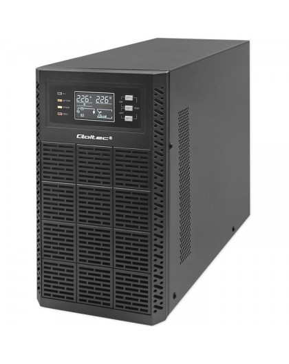 Qoltec Uninterruptible Power Supply (UPS) | 3kVA | 3000W | Power Factor 1.0 | LCD | EPO | USB | Online