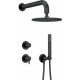 Concealed shower set with overhead shower