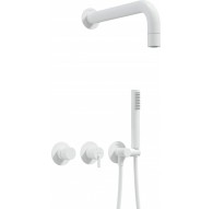 Concealed shower set with hand shower - with horizontal mixer