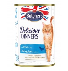 BUTCHER'S Delicious Dinners Pieces with trout in jelly - wet cat food - 400g