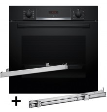 BOSCH HBA514BB3 oven + BOSCH HEZ538000 single-level telescopic runners