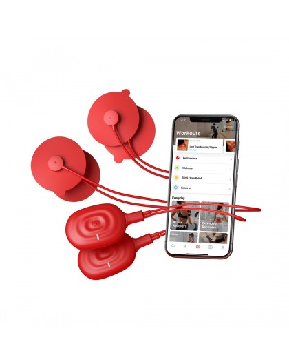 Электродный блок электростимулятора мышц Theragun PowerDot 2.0 Duo, красный