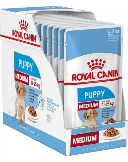 ROYAL CANIN SHN Средний щенок в соусе - влажный корм для щенков - 10x140г