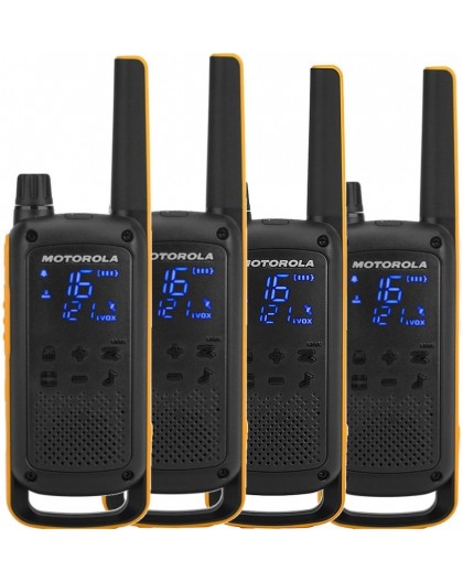 Motorola Talkabout T82 Extreme Quad Pack two-way radio 16 channels Black,Orange