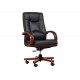 LEADER leather armchair black