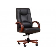 LEADER leather armchair black