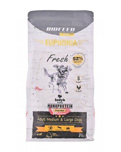BIOFEED Euphoria Fresh Adult Medium & Large Monoprotein Turkey - dry dog food - 2kg
