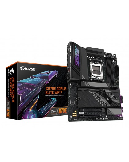 GIGABYTE X870E AORUS ELITE WIFI7 Motherboard - Supports AMD Ryzen 9000 CPUs, 16+2+2 Phases Digital VRM, up to 8000Hz DDR5 (OC), 