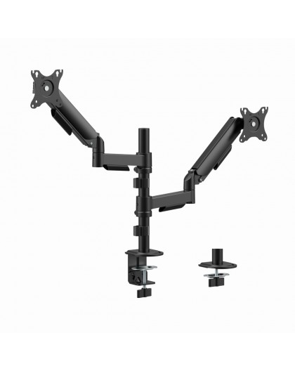 Gembird MA-DA2P-02 Adjustable desk 2-display mounting arm, 17”-32”, black