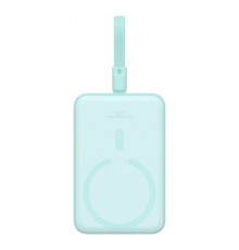 Baseus Magnetic Mini - 10,000mAh 20W USB-C power bank with MagSafe wireless charging and Lightning cable (mint blue)