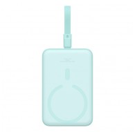 Baseus Magnetic Mini - 10,000mAh 20W USB-C power bank with MagSafe wireless charging and Lightning cable (mint blue)