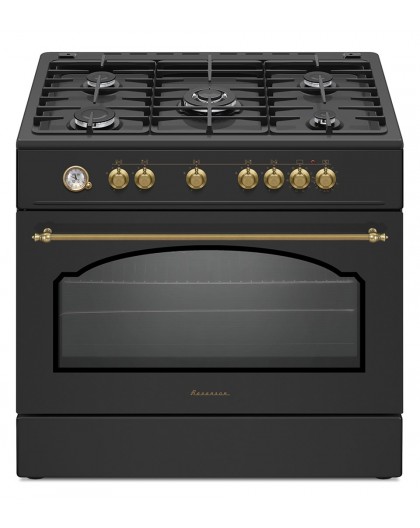 Ravanson Retro KWGE–90AR gas and electric cooker (black)