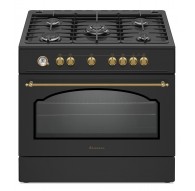 Ravanson Retro KWGE–90AR gas and electric cooker (black)