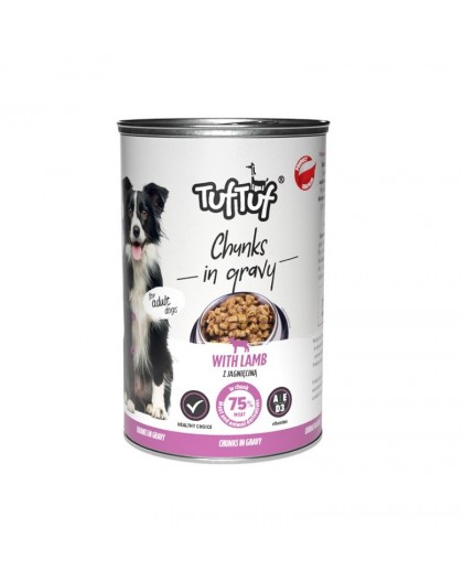 TUF TUF Chunks in gravy with lamb - wet dog food - 415g