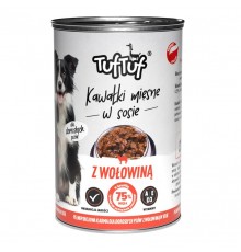 TUF TUF Meaty chunks with beef - wet dog food - 1250g