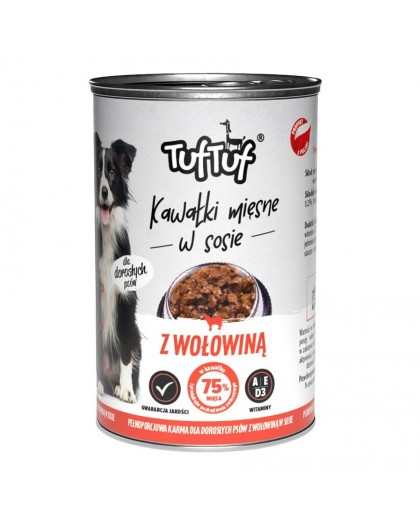 TUF TUF Meaty chunks with beef - wet dog food - 1250g