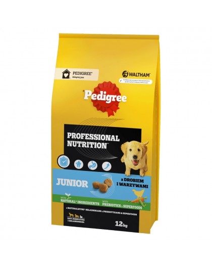 PEDIGREE Professional Nutrition Junior with poultry and vegetables, medium and large breeds - dry dog food - 12 kg
