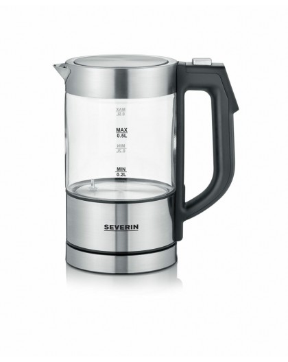 Severin WK 3458 electric kettle 0.5 L 1100 W Black, Transparent