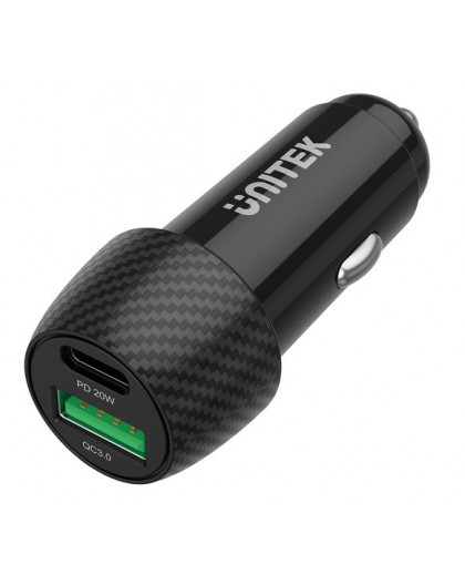 Unitek P1400A Car charger 38W USB-A USB-C QC 3.0