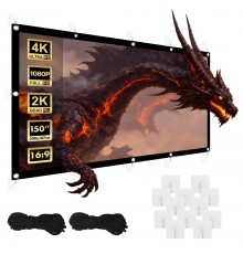 Maclean projection screen, 150", 330x187cm, 25mm 16:9 border, tension hooks, MC-167