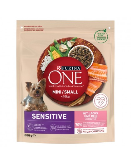 PURINA One Mini/Small Sensitive Salmon, rice - dry dog food - 800 g