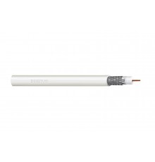 Coaxial cable DIGITUS RG-6, 75 Ohm, shield (2x foil + 77% braid), Eca, PVC, 100m, white