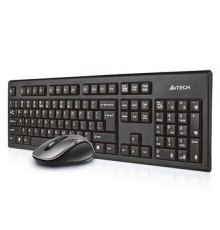A4Tech 7100N töölauaklaviatuur Hiirt kaasas RF Traadita QWERTY Inglise Must