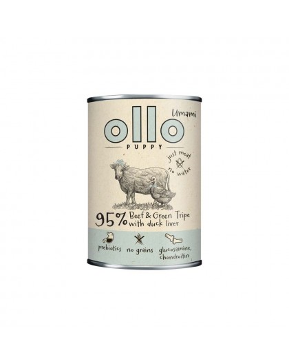 OLLO Puppy Umami Beef and Green Tripe with Duck Liver - wet dog food - 400g