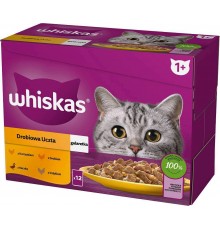 WHISKAS sachet jelly poultry, duck, turkey, chicken - wet cat food - 12x85 g