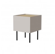Cama Bedside table, 2 pcs, FELLINI, 40x41x60, cashmere + oiled oak top