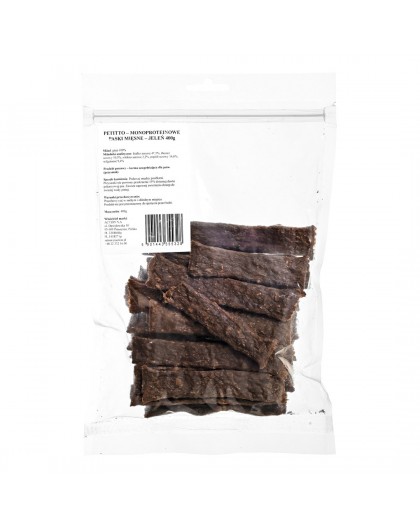 PETITTO Monoprotein meat strips Deer - dog treat - 400g