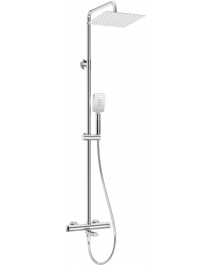 Rain shower with thermostatic bathtub faucet