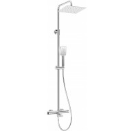 Rain shower with thermostatic bathtub faucet