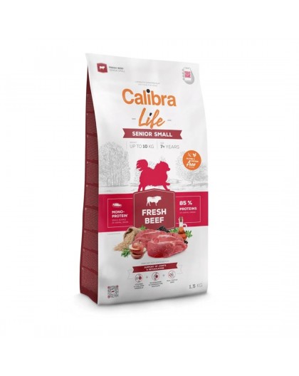 CALIBRA Dog Life Senior Small Fresh Beef - dry dog food - 1,5kg
